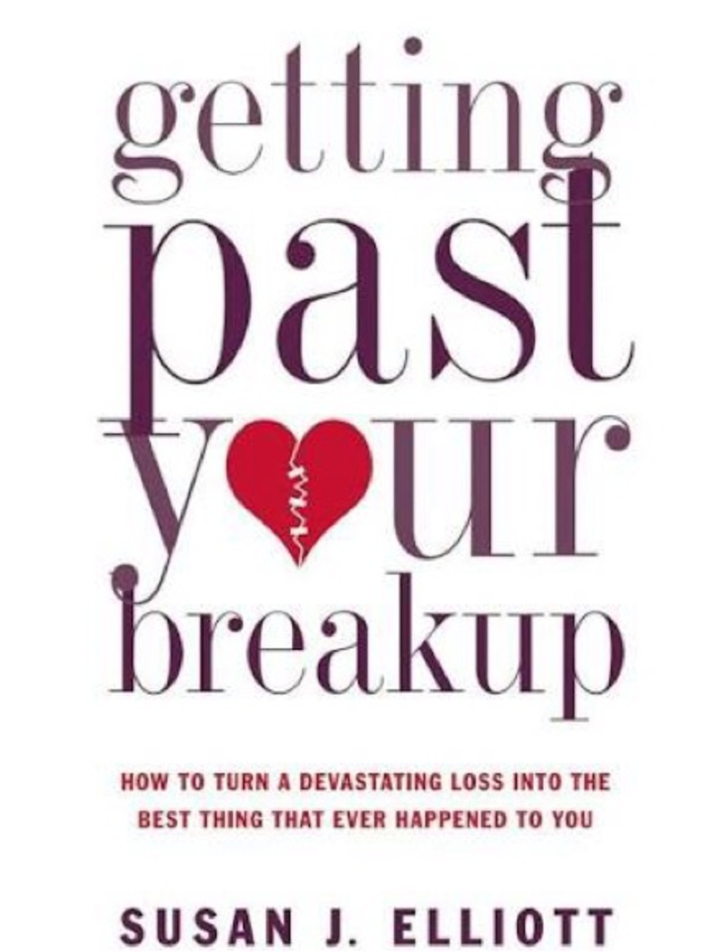 Getting Past Your Breakup by Susan J. Elliott - White & Red Cover